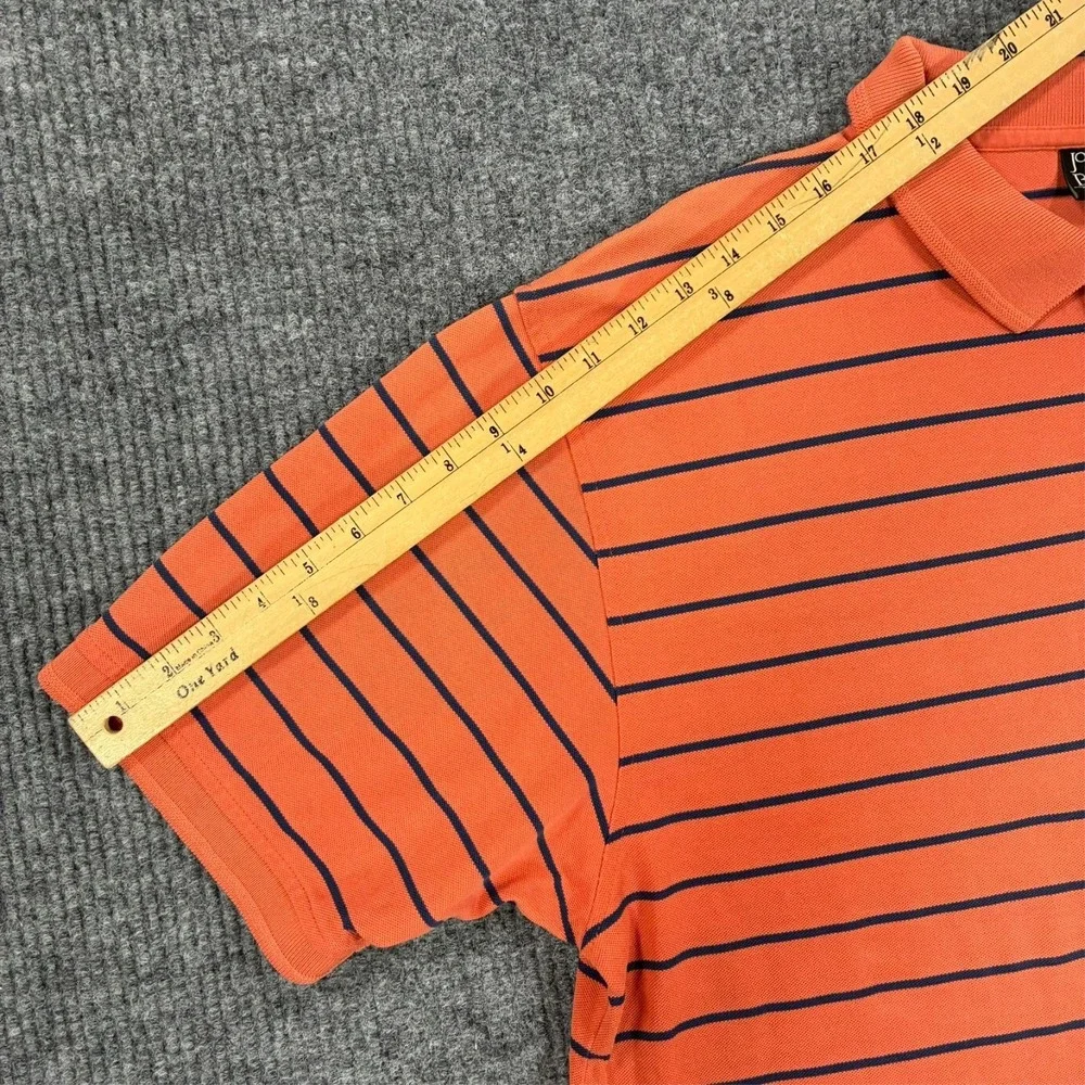 Jos. A. Bank Travelers Collection Mens Polo Shirt XL Orange Striped Short Sleeve